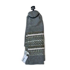 NWT Sonoma Fair Isle Knit Scarf Gray